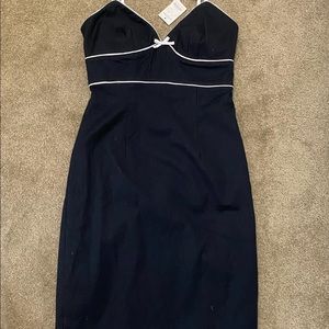 Express Black and White Stripe Spaghetti Strap Dress